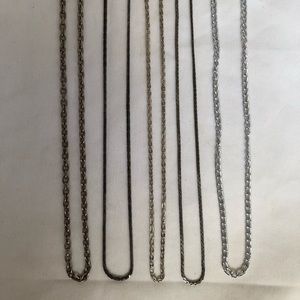 SET OF 5 Vintage Silver Chains
